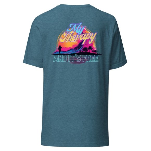 MUDPUPs My Therapy Surf TShirt for Surfer Girl Vacay Shirt for Surf Party Beach - Picture 16 of 16